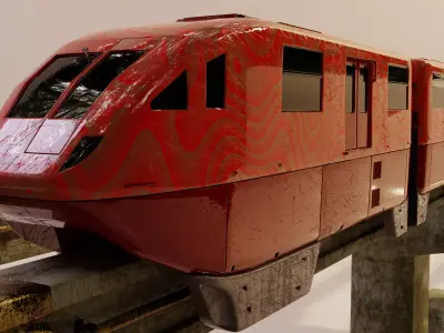 Monorail Train Pack Sentosa Express Singapore 3D model