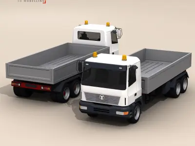 Truck low boards deck  3D model