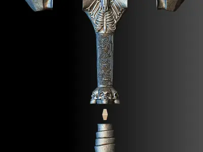 Ancient Bone Hammer Cosplay Free 3D print model