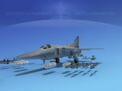 MIG-27 Flogger Bare Metal 3D model