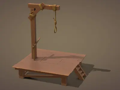 Gallows  Low-poly 3D model