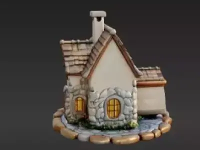 Whimsical Fairy Tale Home Stylized Fantasy House 3D model