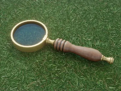 Magnifying Glass 3D Model Pbr Low Low-poly 3D model