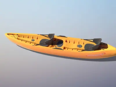 Lifeguard Rescue Kayak Low-poly 3D model