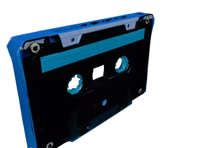 RetroFuturistic Neon Audio Cassette 3D model
