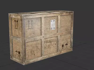 wooden crate PBR 4K Low-poly 3D model 4