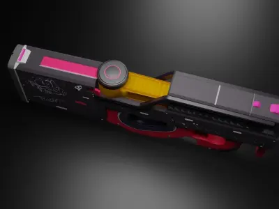 P-90 Gun model for game 3D 3D model