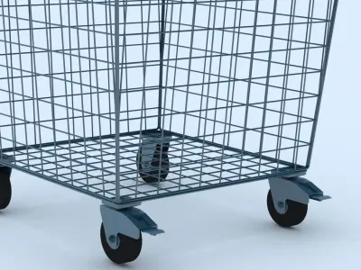 Cart Model wire basket on wheels 3D model