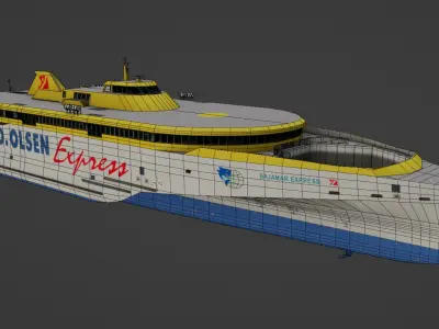 BAJAMAR EXPRESS Fast Trimaran Ferry Low-poly 3D model