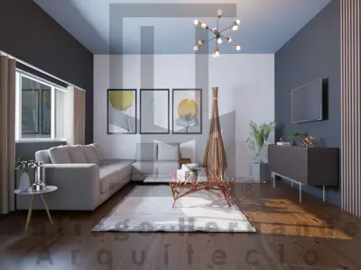 Living Room SketchUp 2021 Interior Scene model 3D Free 3D model