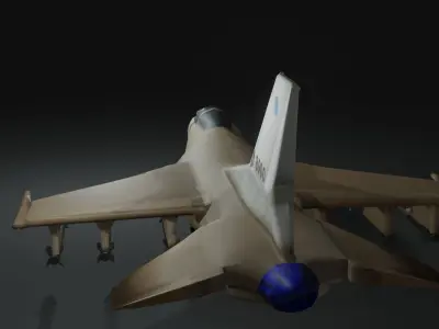 Low Poly F-16 Fighter Jet Low-poly 3D model