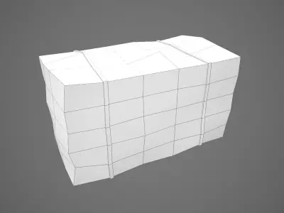 Stylized Hay Bale Low-poly 3D model