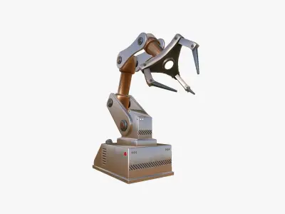 Robotic Hand A10 Copper - Machinery Industrial Design Low-poly 3D model