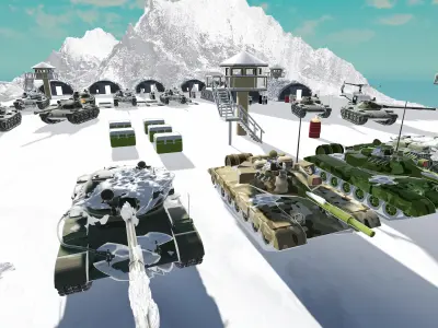 Winter Military Base Pack Full Unity Asset Low-poly 3D model