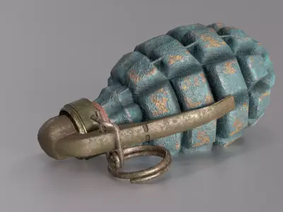 Old french F1 granade  Low-poly 3D model