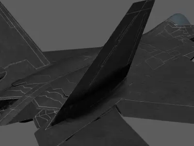 F-22 UDIM 4k Textures Low-poly 3D model