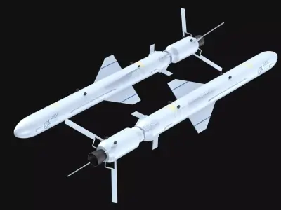 Neptune R-360 Anti-Ship Cruise Missile PBR 3D model