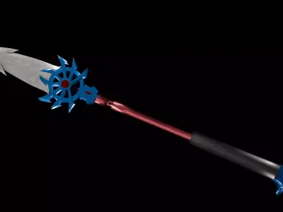 Fantasy Spear for game and Animation Low-poly 3D model