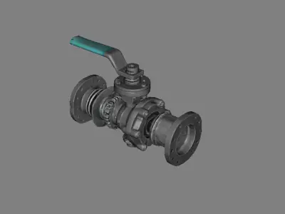 Industrial Ball Valve Pack Low Poly Game Ready PBR Low-poly 3D model