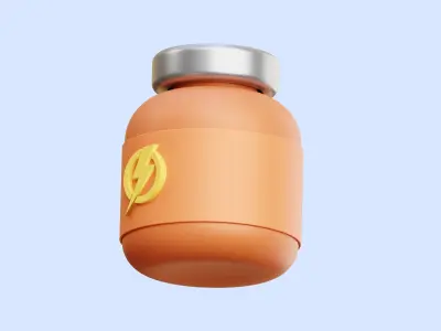 Supplement Gym Illustration Low-poly 3D model