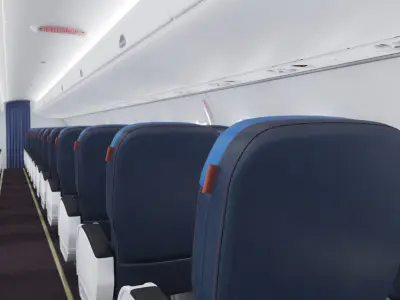 Embraer E195 Interior business cabin 3D model