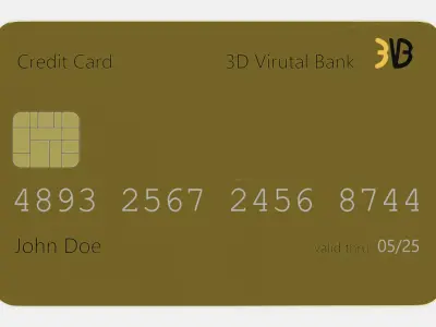 Credit Card V7 - Generic Payment Prop with Custom Design 3D model