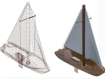 sailing boat Low-poly 3D model by 3dlowpoly