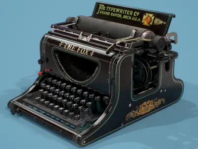 Typewriter Fox Low poly 3D model Low-poly 3D model
