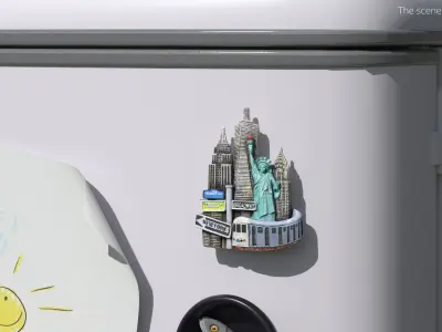New York Skyline Fridge Magnet Multicolor 3D model