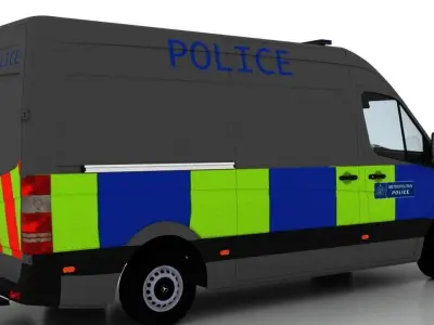 Mercedes Benz Sprinter L2H2 2009 England Police Prison EU 3D model