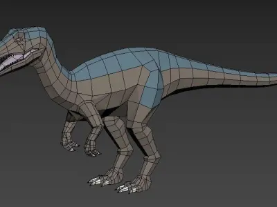 Dinosaurs Lowpoly - Swam Pack Low-poly 3D model