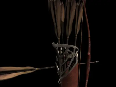 Ancient Arrow in weapon  Low-poly 3D model