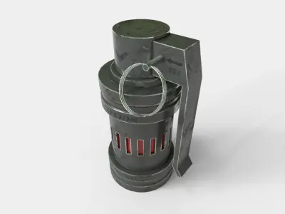 Low Poly Futuristic Grenade 3D model