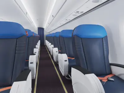 Embraer E195 Interior business cabin 3D model
