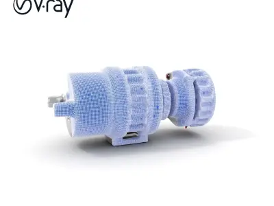 Detailed Electric Motor Model Pack for Gaming and Simulation Low-poly 3D model