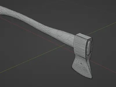 Wooden Axe Free low-poly 3D model buy