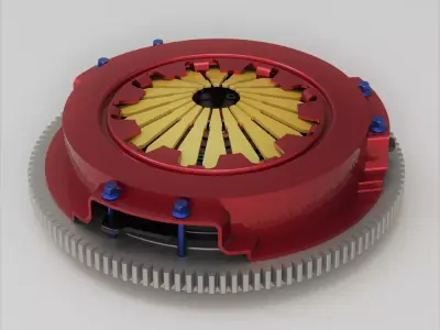 Clutch Assembly Low-poly 3D model