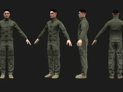 Tactical Outfit Marvelous Designer Clo 3D project 3D model purchase