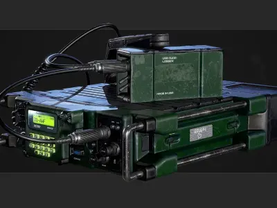 Military Radio Low-poly 3D model get