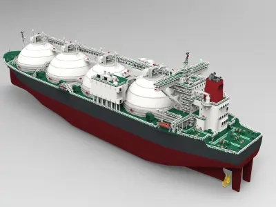 LNG Gas Carrier Low-poly Low-poly 3D model