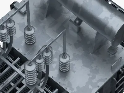 High Voltage Power Distribution Transformer Low-poly 3D model