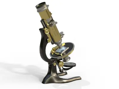 Ernst Leitz Wetzlar Microscope Low-poly 3D model