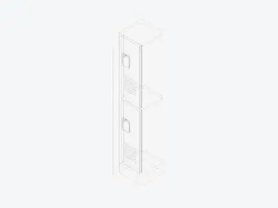 Locker - Metal - Locka - Classic - Double Tier Low-poly 3D model