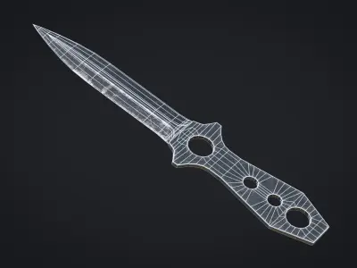 Throwing knife PBR Game Ready Low-poly 3D model