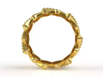 Square Cuban Link Ring 3D print model