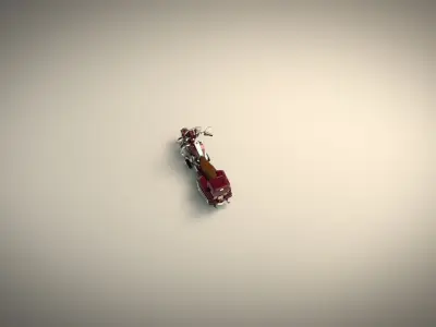 Low Poly Motorcycle 05 Low-poly 3D model