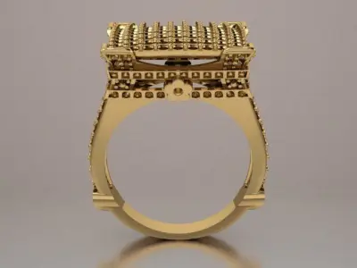 Eiffel tower ring 3D print model