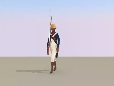 BLACK SOLDIER LOW POLY Napoleonic wars Low-poly 3D model
