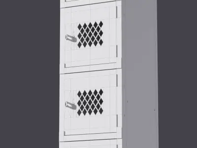 Steel Locker 002 Quint 3D model