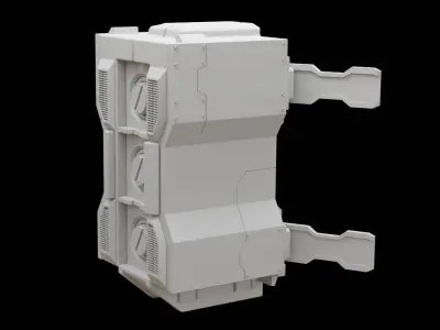 Mecha hard surface missile launcher 3D model